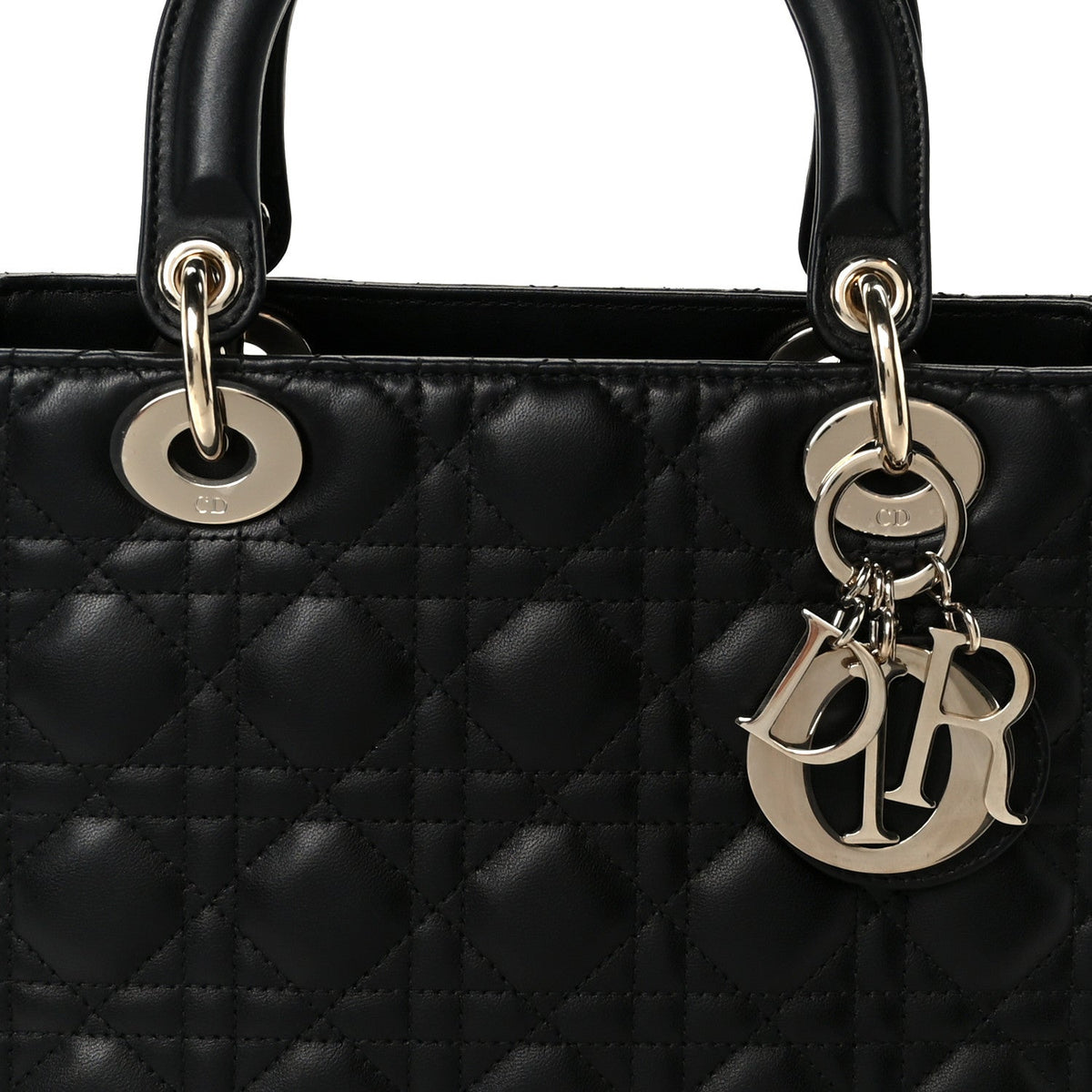 Lambskin Cannage Medium Lady Dior Black