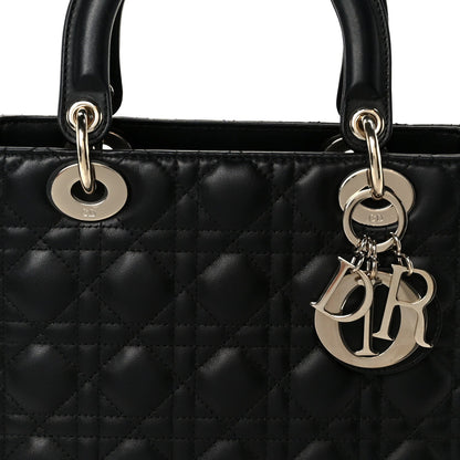 Lambskin Cannage Medium Lady Dior Black