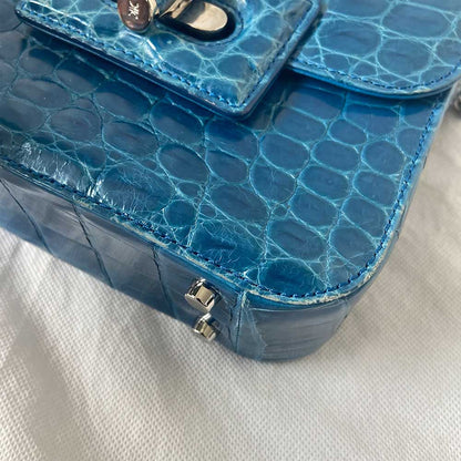 Kwanpen Crocodile Blue Box Bag