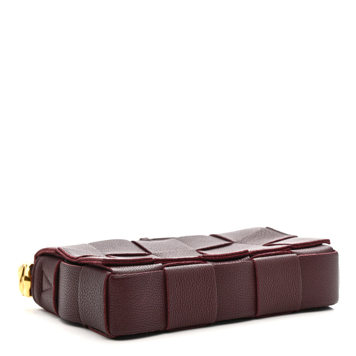 Grained Calfskin Maxi Intrecciato Cassette Crossbody Bag Bordeaux