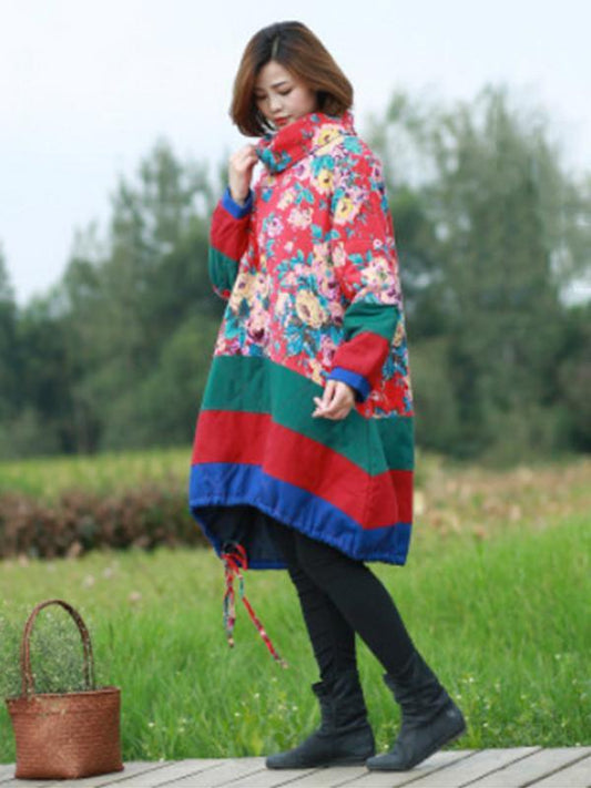 Long Vintage Cotton And Linen Jacket For Women