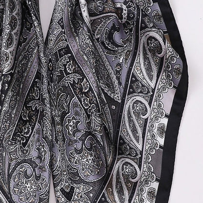Scarvii - 27.5" Paisley Print Square Scarf - Classic&amp; Elegant