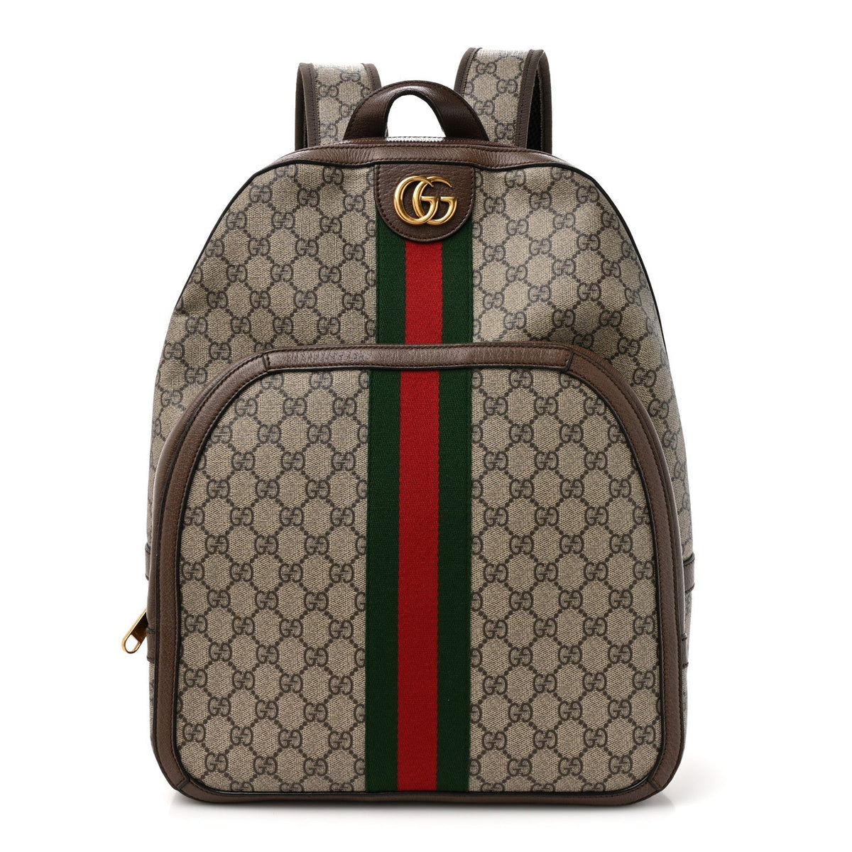 GG Supreme Monogram Medium Ophidia Day Backpack Brown