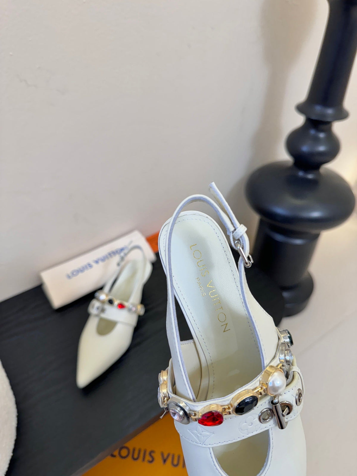 LV Vibe Slingback 6cm Off White Cowhide 580331