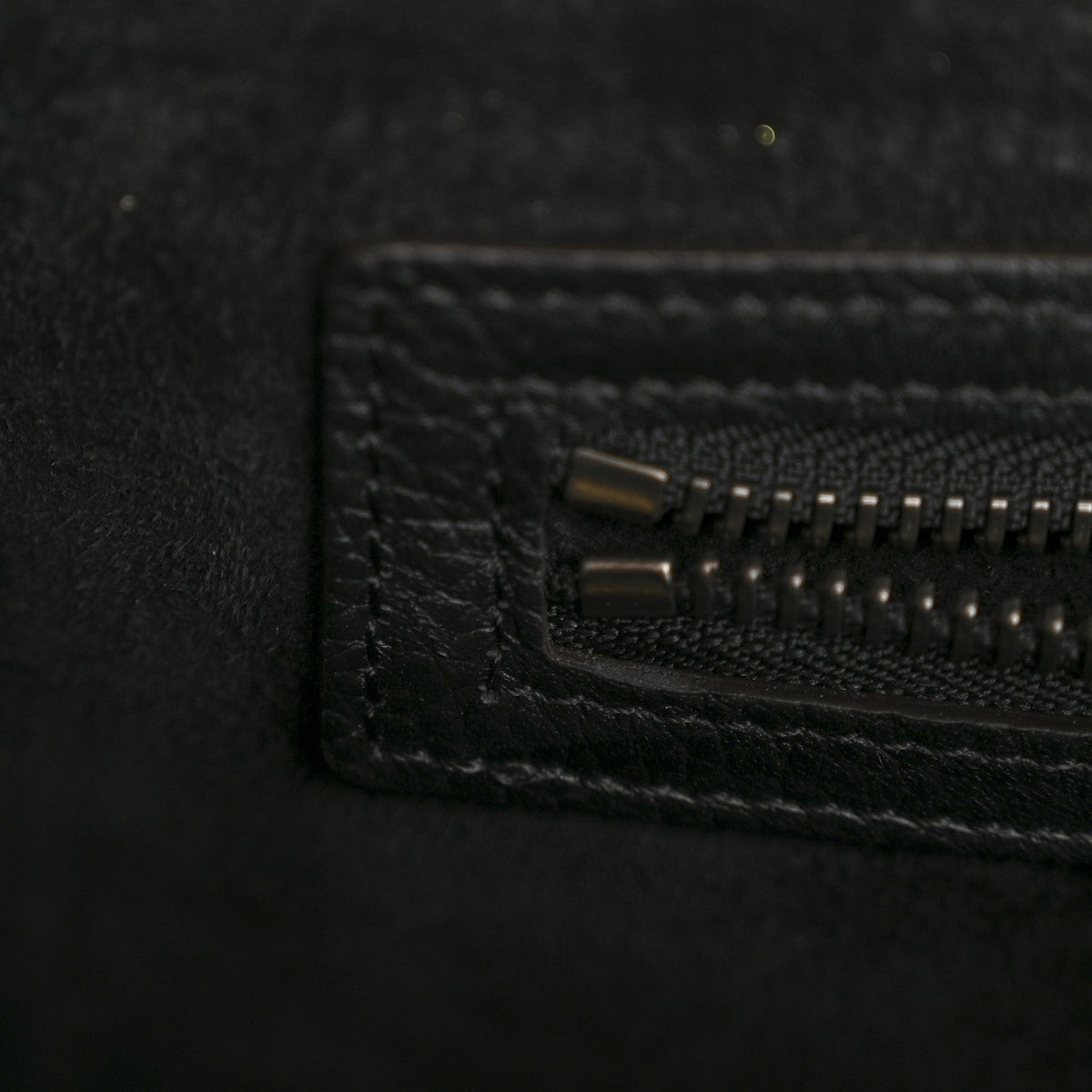 Drummed Calfskin Micro Luggage Black