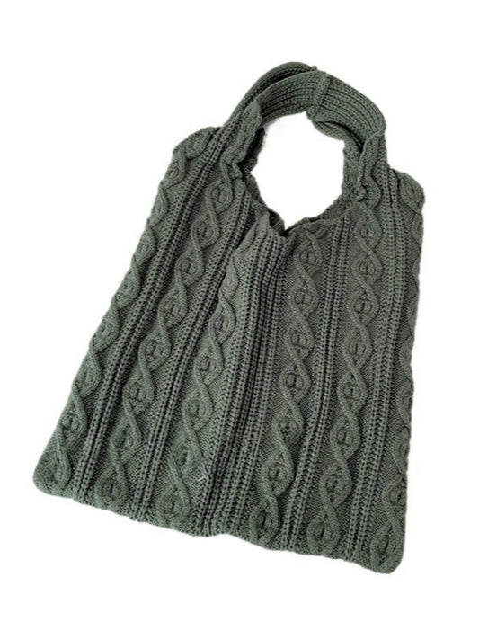 Cosbai - Vintage Knit Shoulder Tote Bag - Casual &amp; Stylish