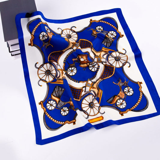 Scarvii - Pumpkin Carriage Print Square Scarf - Vintage &amp; Playful