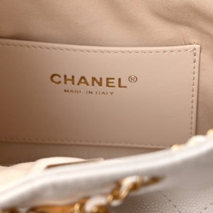 Caviar Quilted Mini Chanel 25 Handbag White