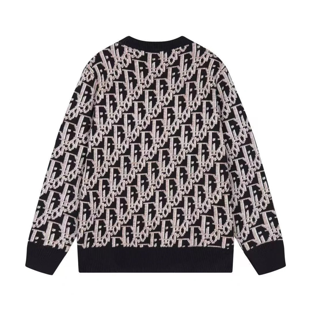 CD 2026 Oblique Knit Sweater Black Viscose Nylon