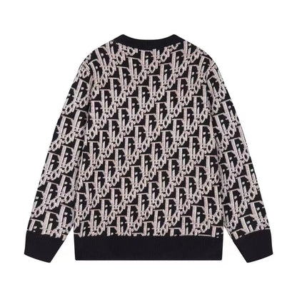 CD 2026 Oblique Knit Sweater Black Viscose Nylon