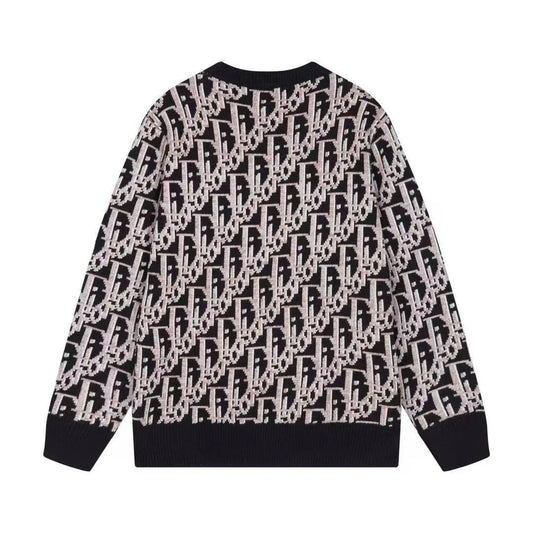 CD 2026 Oblique Knit Sweater Black Viscose Nylon