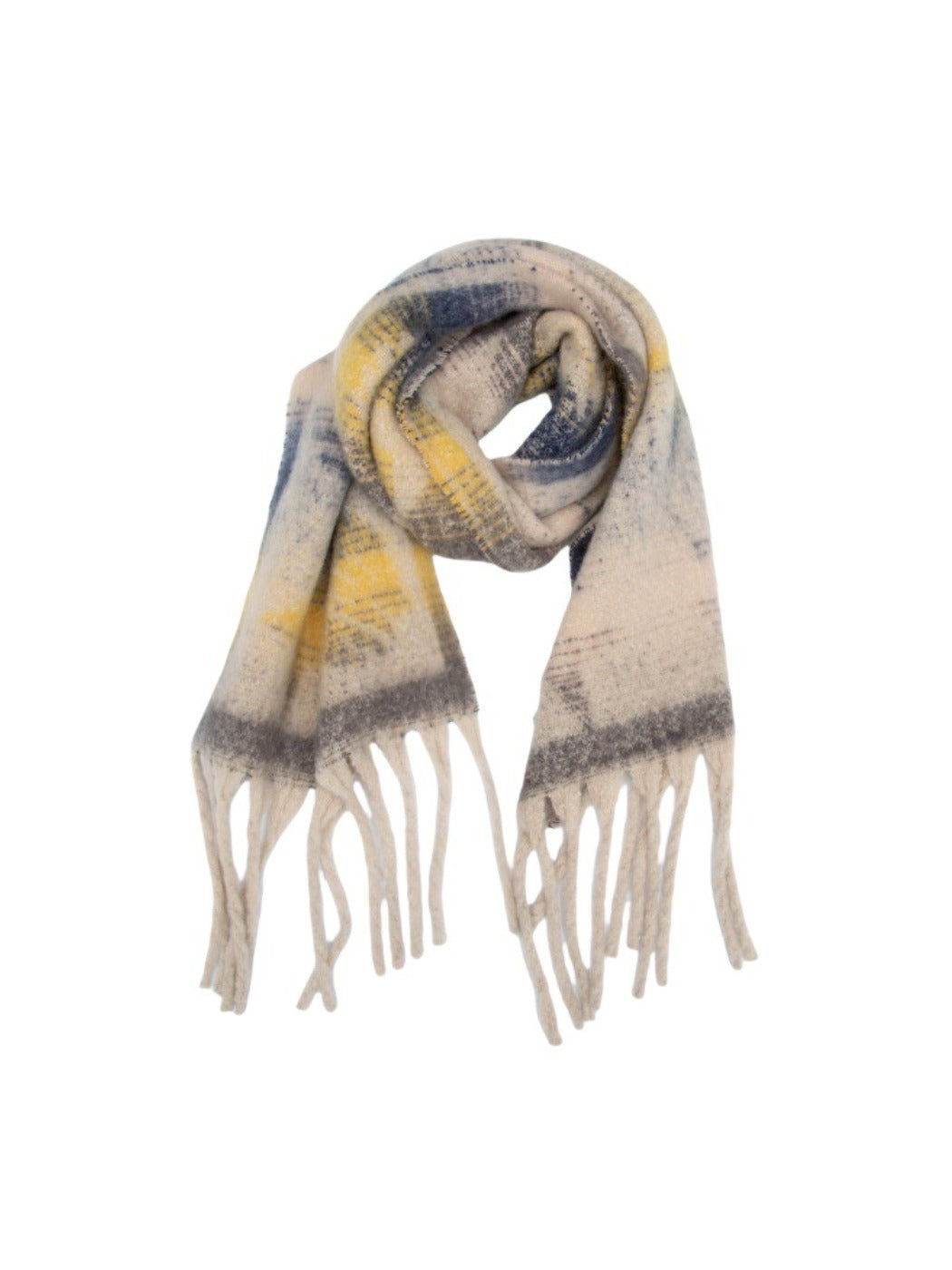 Scarvii - Winter Scarf with Star Jacquard and Tassels