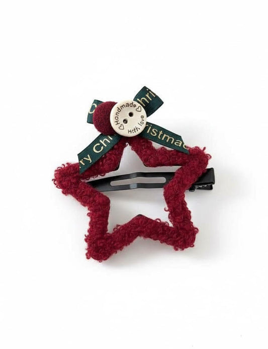 Simple Red Star Festival Hair Clip