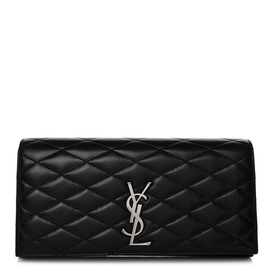 Lambskin Quilted Kate Clutch Black