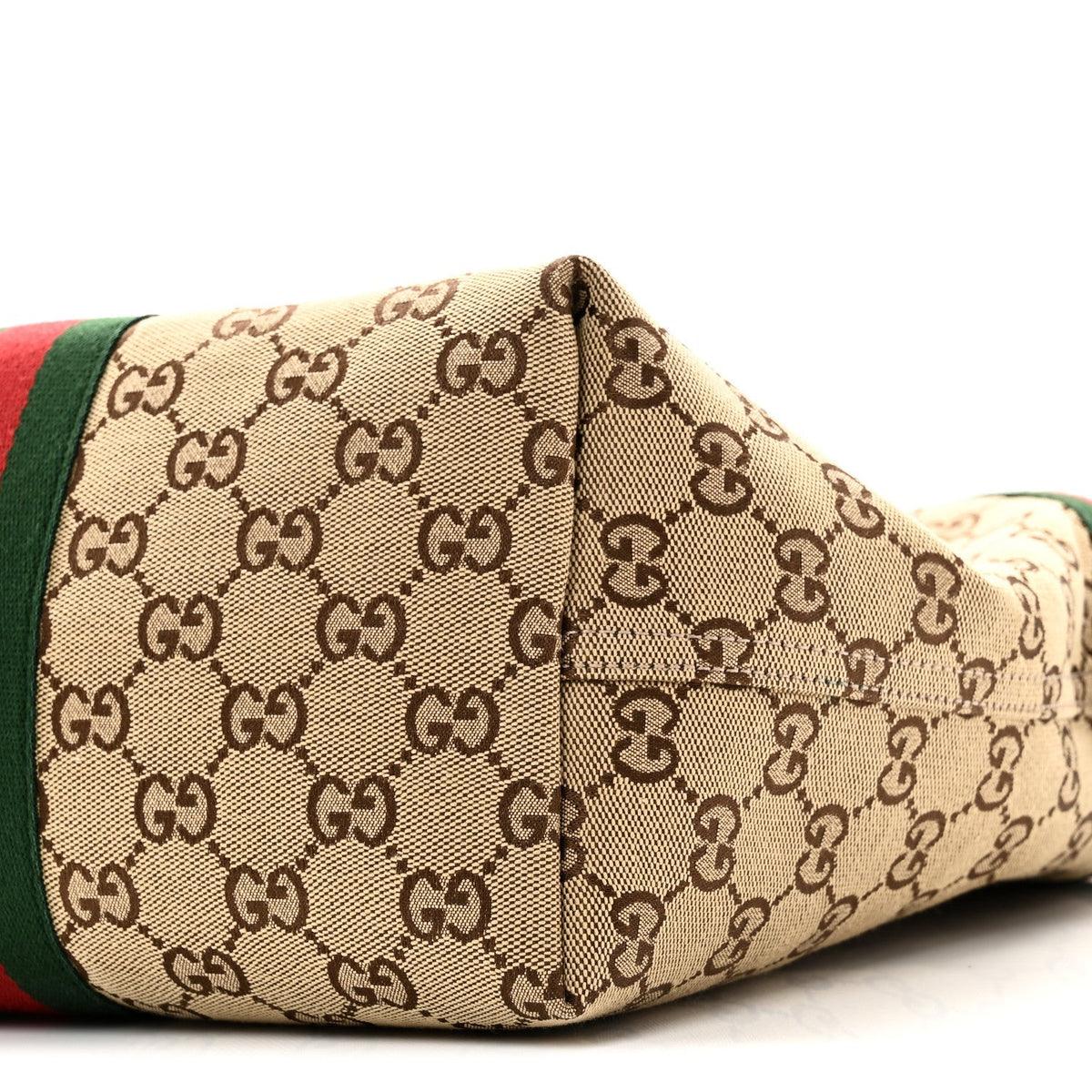 Monogram Web Small Giglio Tote Beige Dark Brown