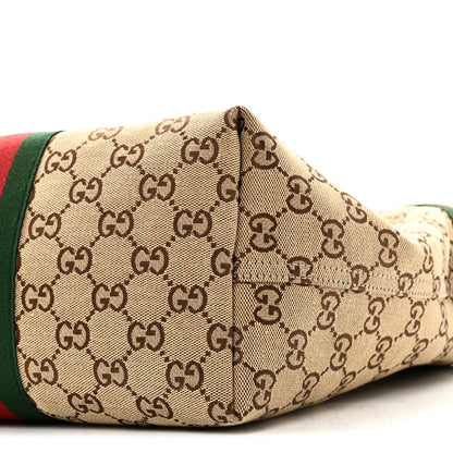 Monogram Web Small Giglio Tote Beige Dark Brown
