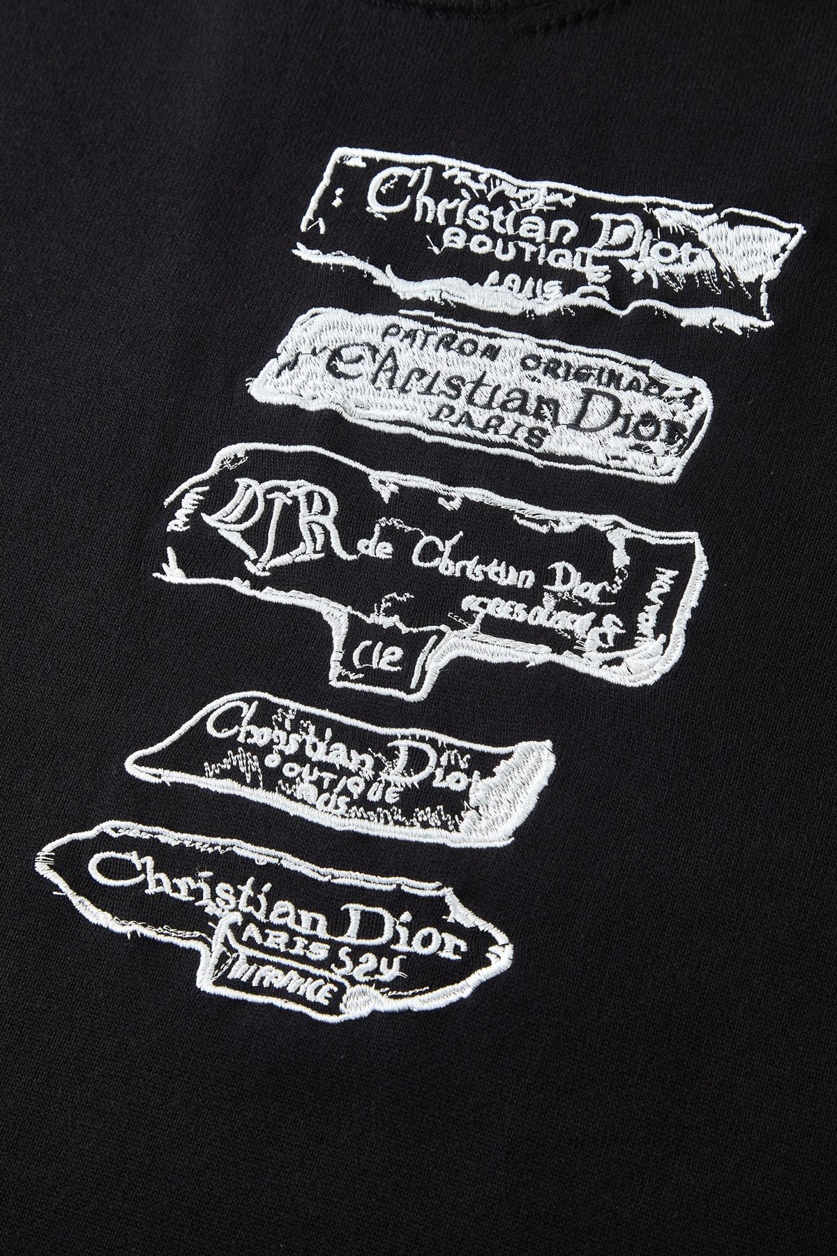 CD Embroidered Logo Sweater Black Wool Cotton