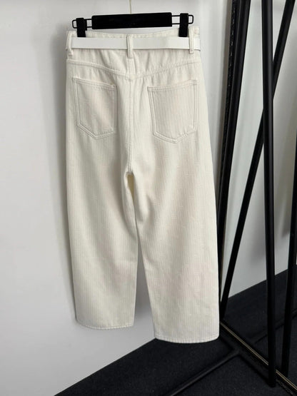 CHANEL 25S HIGH-WAISTED FLEECE-LINED JEANS 564