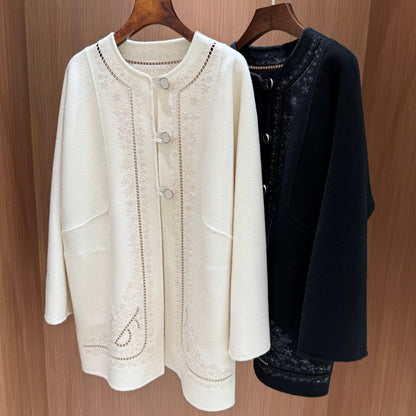 HM Couture Embroidered Cashmere  Long Coat