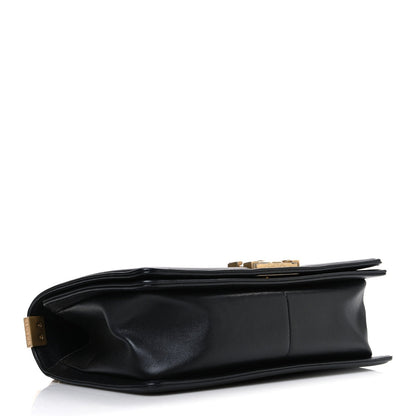 Calfskin Quilted Medium Boy Flap Black