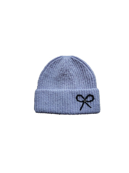 Haila - Knitted Beanie with Butterfly Embroidery