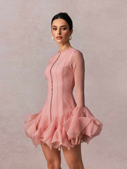 Katalina Semi-sheer Flare Mini Dress