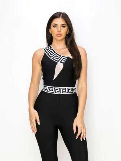 Camila Printed Bandage Jumpsuit