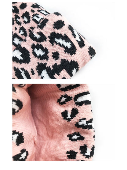 Haila - Leopard Knitted Beanie with Pompom