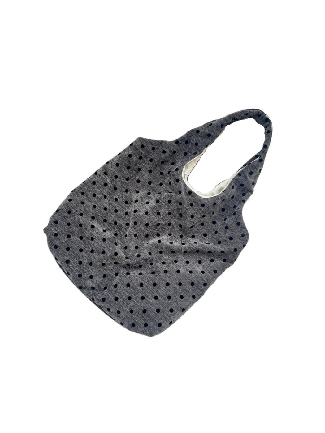 Cosbai - Polka Dots Velvet Canvas Shoulder Bag
