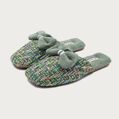 Trendy Bow Knot Thicken Plush Indoor Slippers
