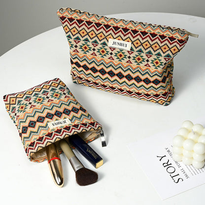 Cosbai - Boho Chic Clutch Makeup Bag With Zipper