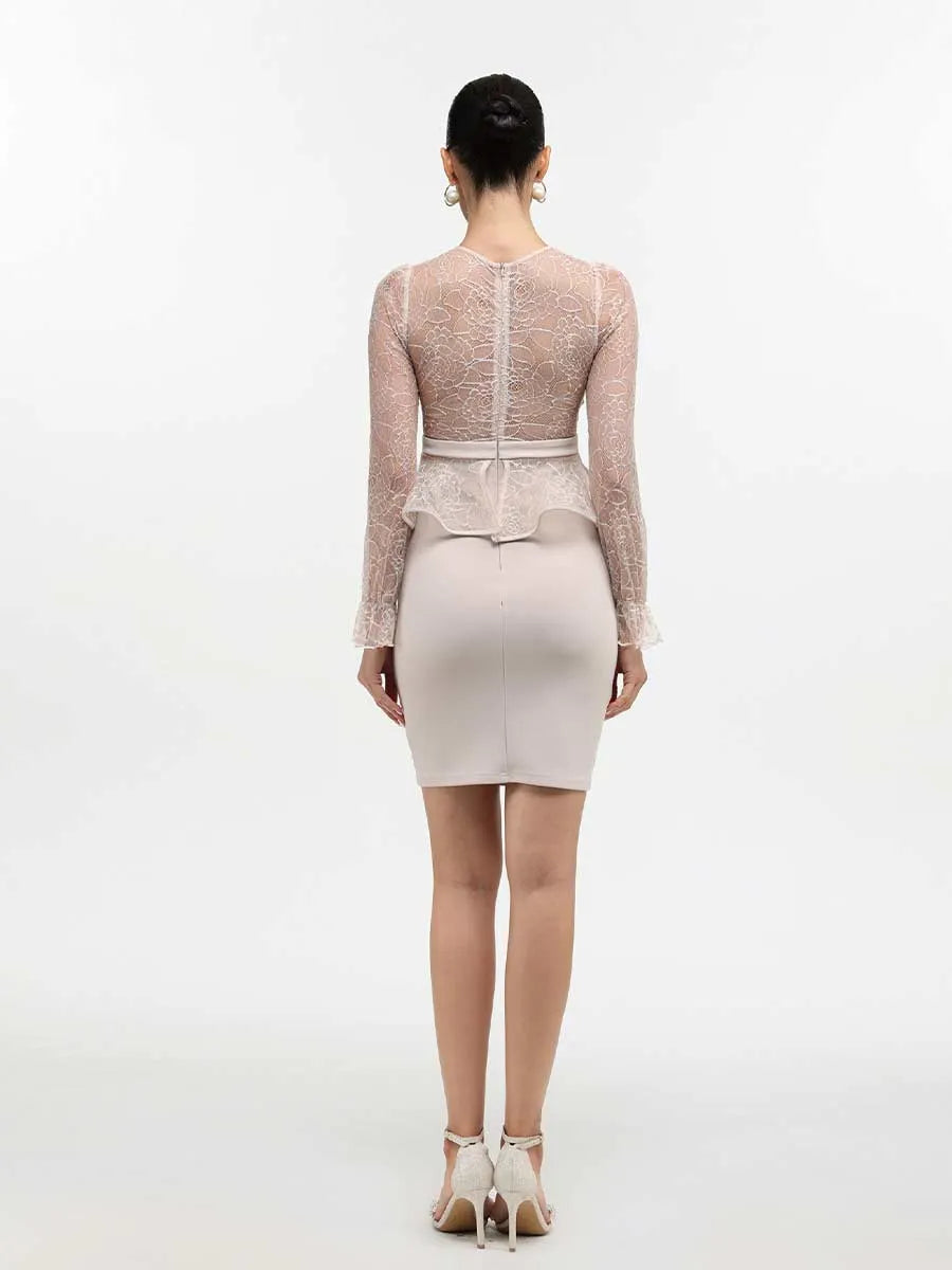 Sienna Lace Bandage Midi Dress