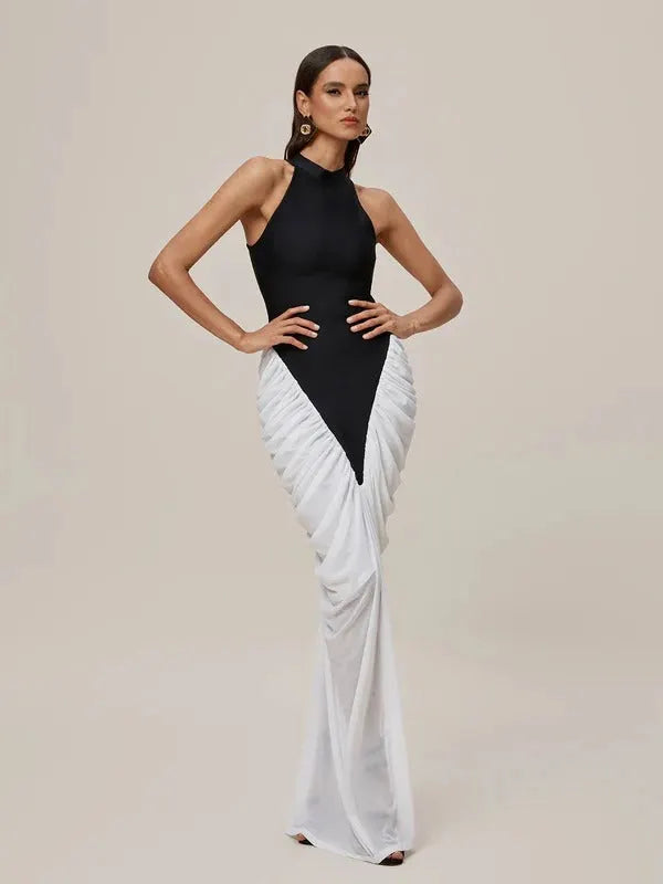 Lenore Sleeveless Ruched Bandage Maxi Dress