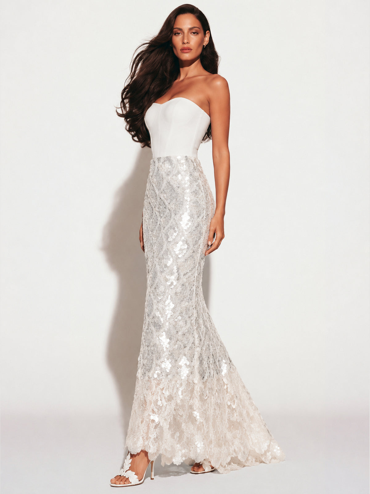 Anika Fish-scale Sequin Mermaid Maxi Skirt