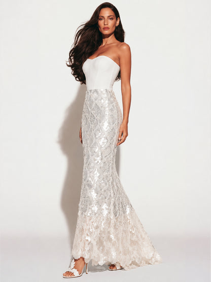 Anika Fish-scale Sequin Mermaid Maxi Skirt