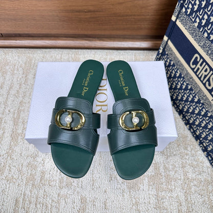 CD Montaigne Sandals Turquoise in Calfskin 598170