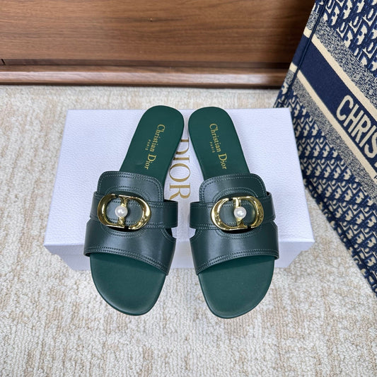 CD Montaigne Sandals Turquoise in Calfskin 598170