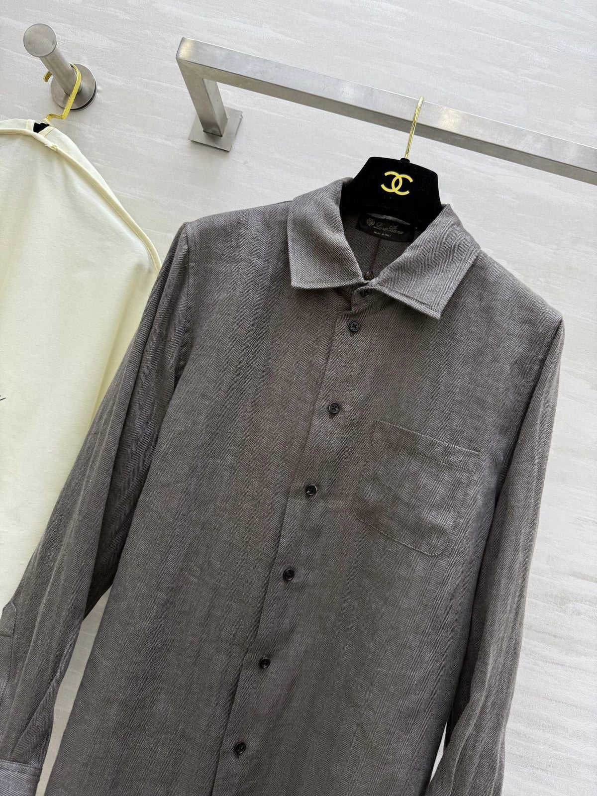 LP Vintage Herringbone Shirt Linen 346548