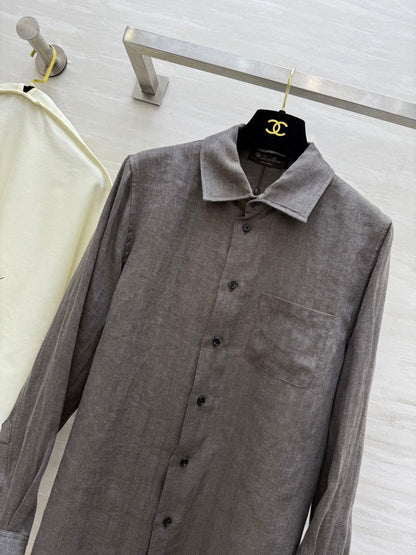 LP Vintage Herringbone Shirt Linen 346548