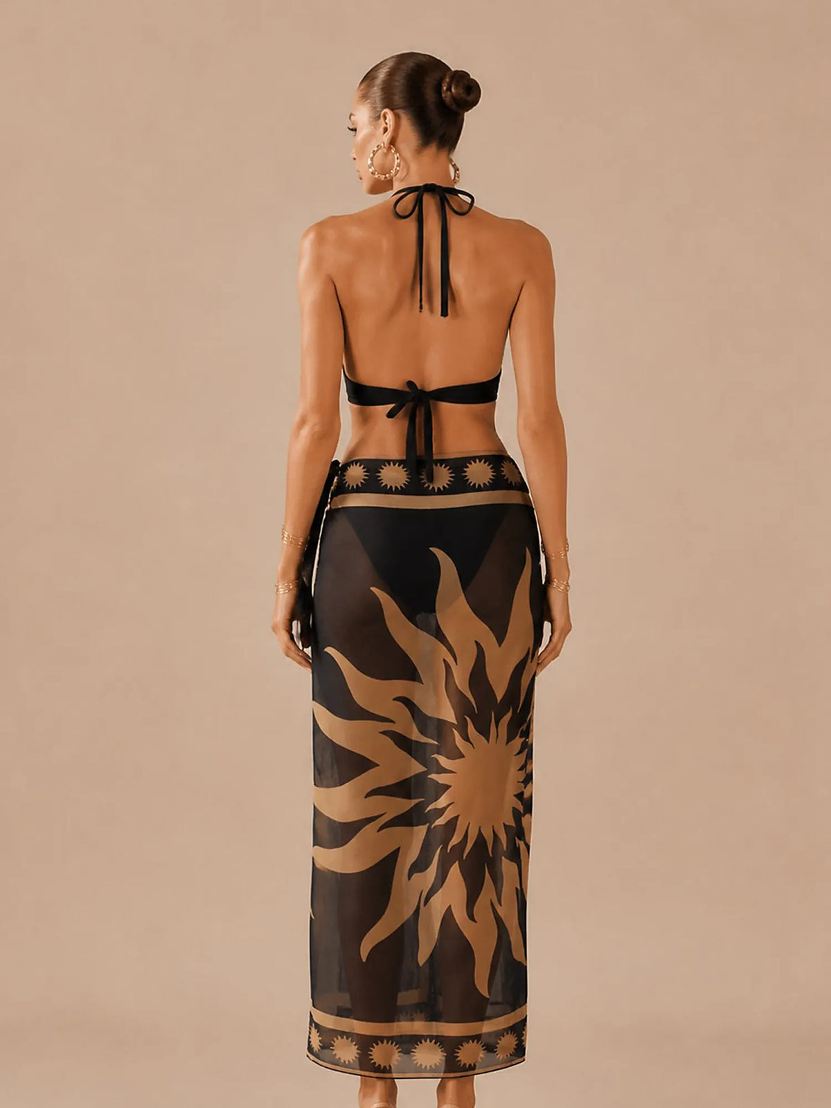 Chloe Printed Lace-Up Bikini Set