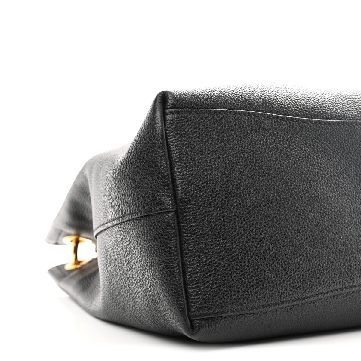 Vitello Phenix Embossed Logo Hobo Black