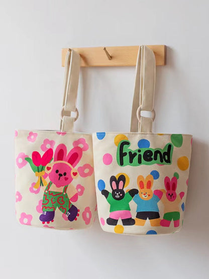 Cartoon Rabbit Shoulder Underarm Bucket Bag