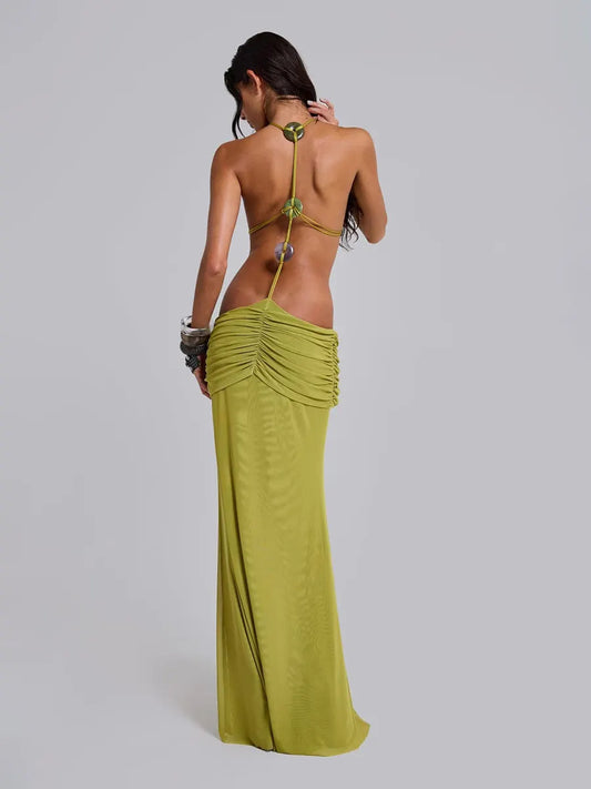 Sophia Floral V-Neck Pleated Cami Maxi Dress