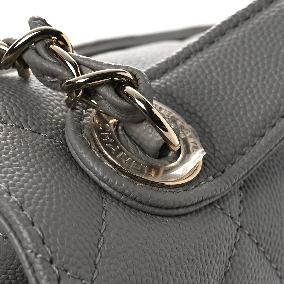 Caviar Quilted Medium Business Affinity Flap Grey
