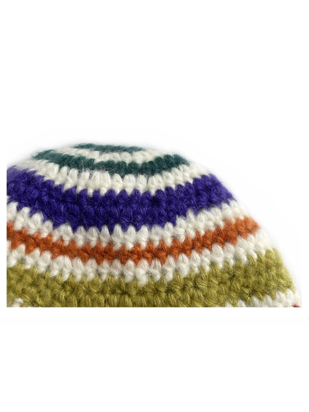 Haila - Rainbow Stripe Knitted Fisherman Beanie