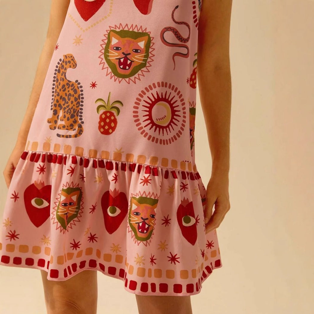 Troposa - Strappy Mini Pink Dress - Playful &amp; Chic