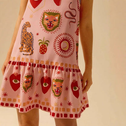 Troposa - Strappy Mini Pink Dress - Playful &amp; Chic