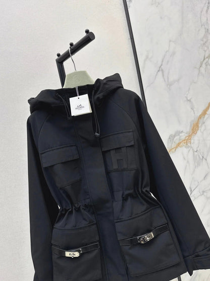 HERMES 25S HOODED TRENCH COAT 326