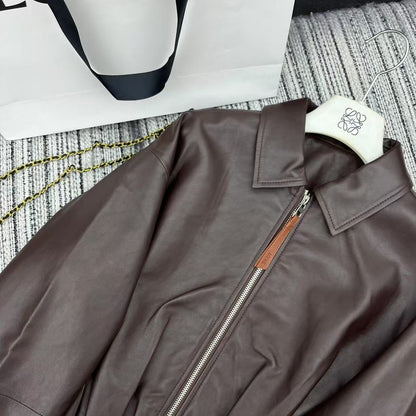 Loewe Draped Jacket Brown Nappa Lambskin 348576