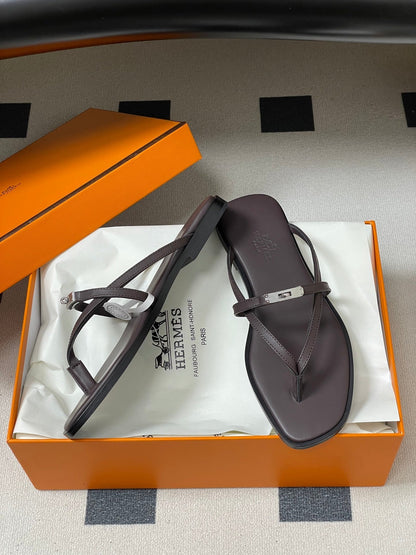 HM Miss Sandal Dark Brown in Calfskin 593824
